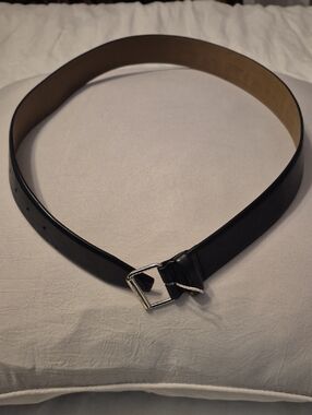Men's Roberto Cavalli Leather Belt with Silver Buckle